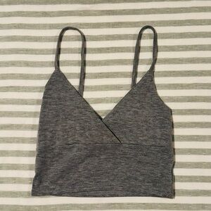 Gray Strappy Crop Top